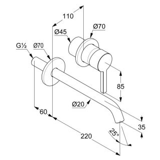 Смеситель для раковины Kludi Nova Fonte Pura 202450515 хром